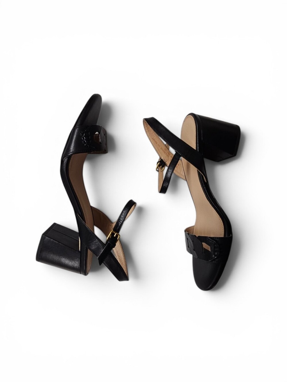 Cole Haan Josie Chain Link Grand 360 Ankle Wrap Block Heels In Black Size 8 - Picture 10 of 12